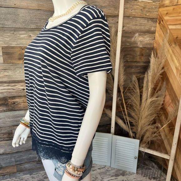 J. Crew Striped Top with Eyelash Hemline - Picture 4 of 5